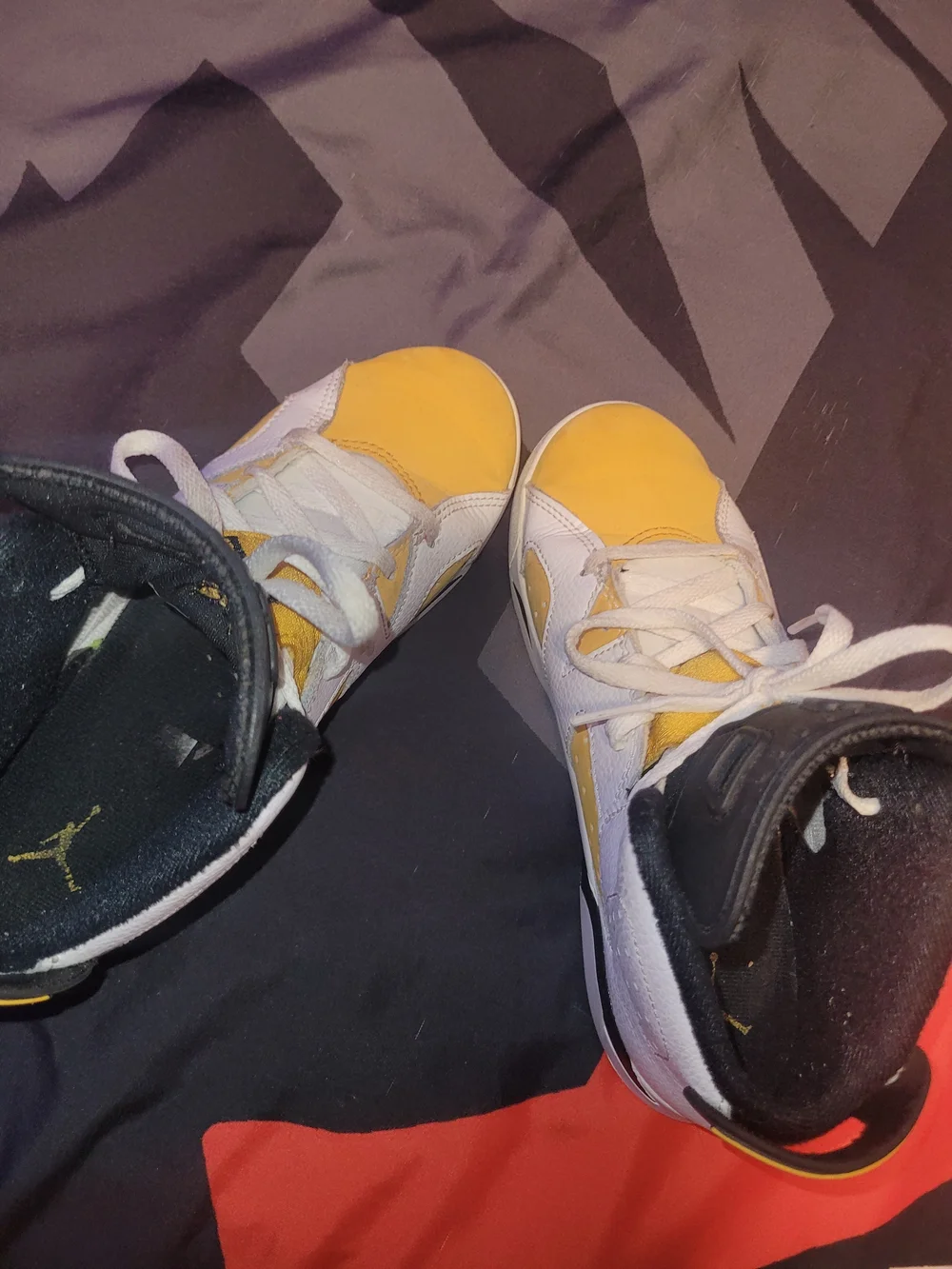 Kids Yellow and White Basketball Sneakers - Youth High-Top Shoes